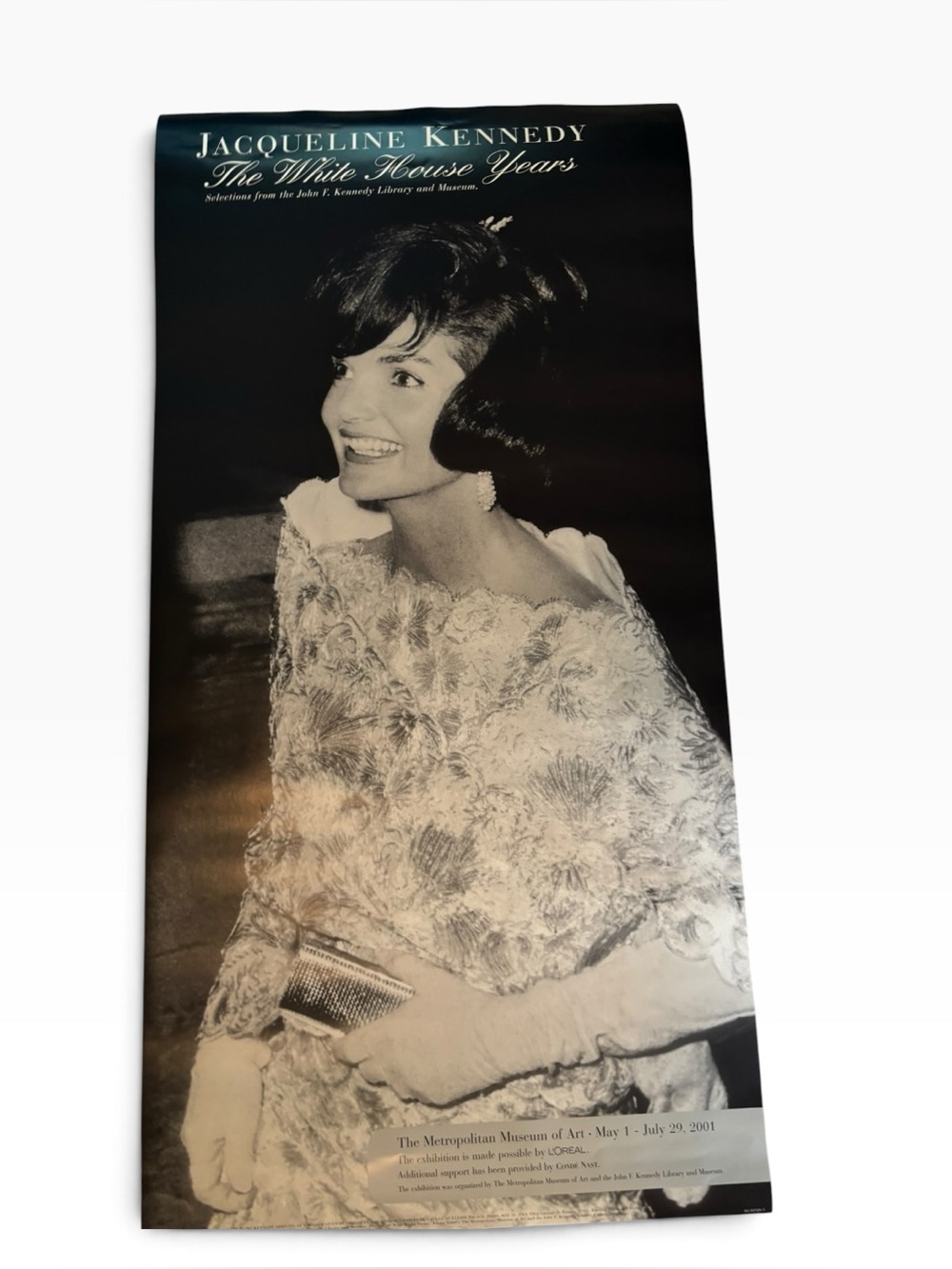 Vintage Jacqueline Kennedy White House Years Met Museum Poster 2001 39x19.5"